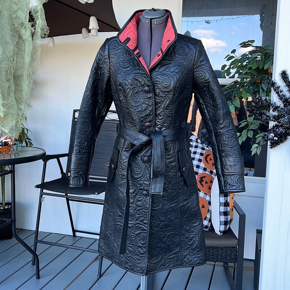 Never worn!! Quilted Leather Coat!!!
